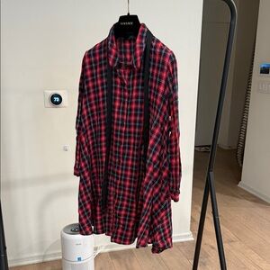 Zara women’s  Red and Black Plaid dress